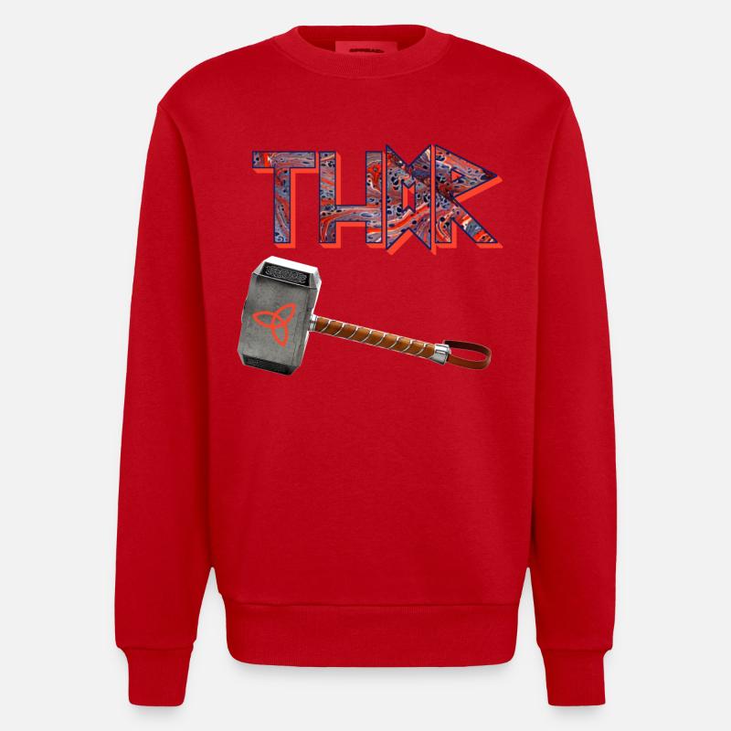 thor mjölnir e 261 - Heavyweight Oversized Organic Crew Neck Made in EU - red