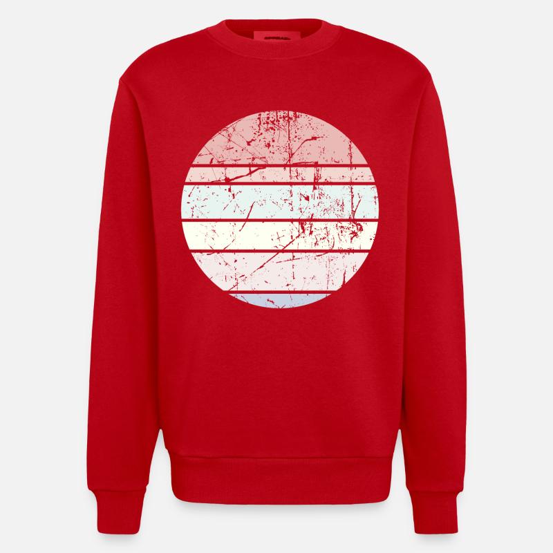 Background Pastel Circle - Heavyweight Oversized Organic Crew Neck Made in EU - red
