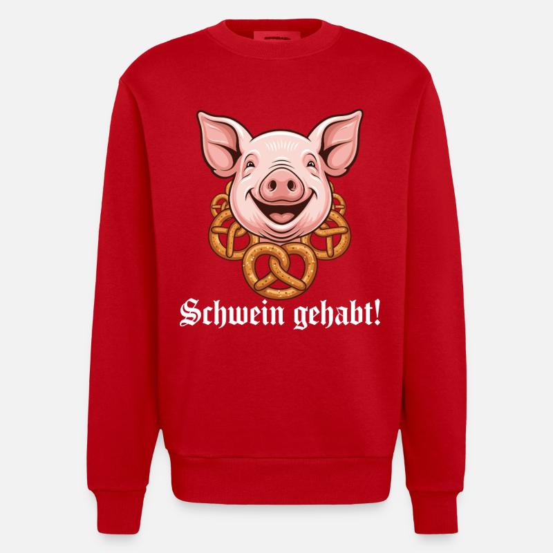 Cochon avait ! - Sweat bio épais oversize fabriqué en UE - rouge