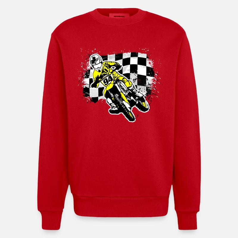 MotoCross - Sweat bio épais oversize fabriqué en UE - rouge