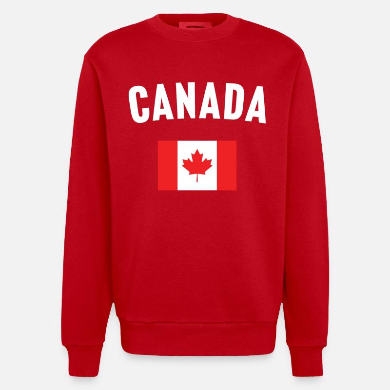 Drapeau du Canada - Sweat bio épais oversize fabriqué en UE - rouge