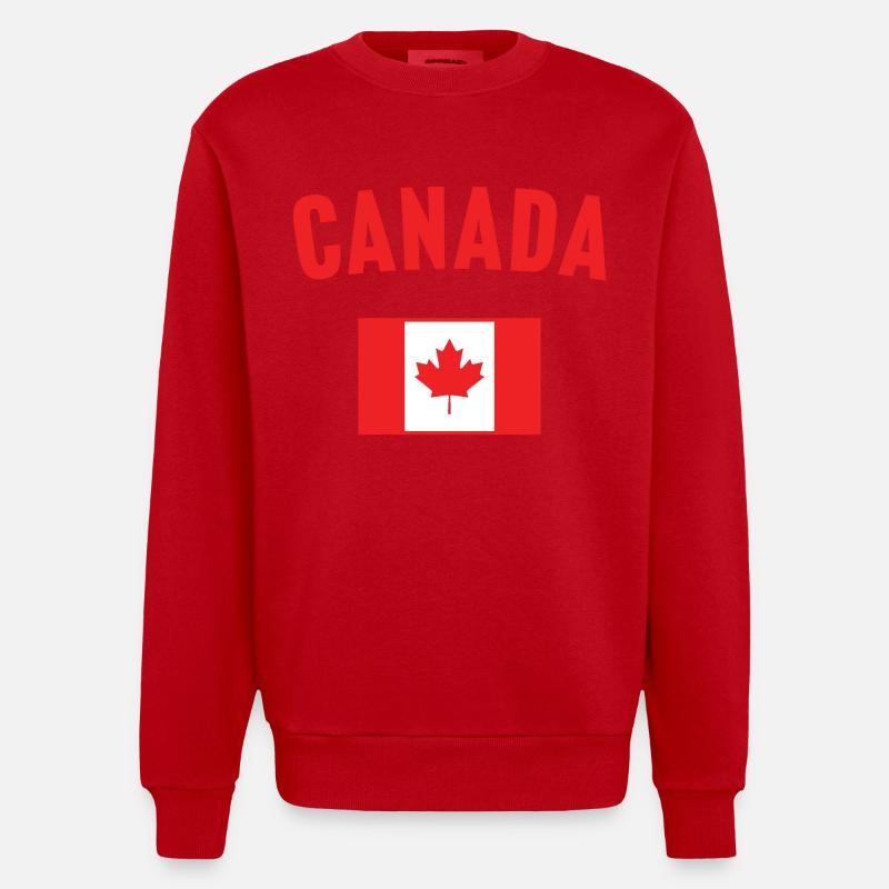 Drapeau du Canada - Sweat bio épais oversize fabriqué en UE - rouge