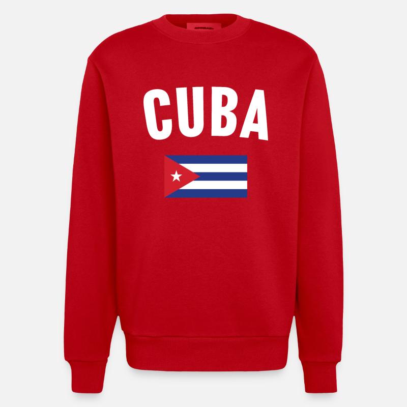 Drapeau de Cuba - Sweat bio épais oversize fabriqué en UE - rouge