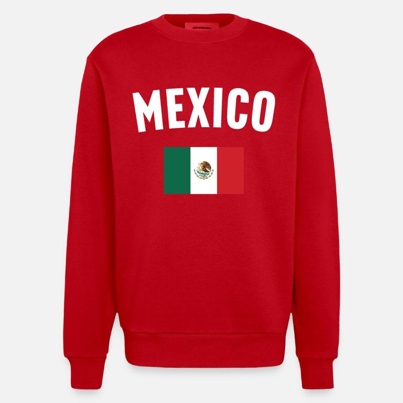 Drapeau du Mexique - Sweat bio épais oversize fabriqué en UE - rouge