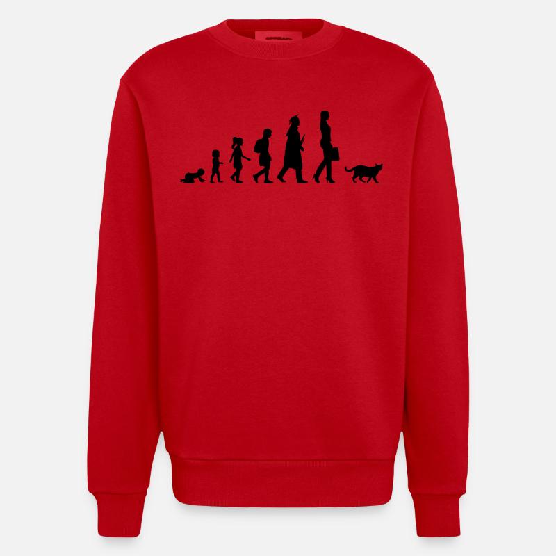 Développement du propriétaire du chat - Sweat bio épais oversize fabriqué en UE - rouge