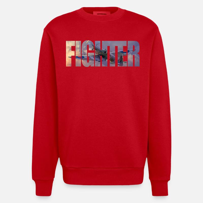 Chasseur Spitfire - Sweat bio épais oversize fabriqué en UE - rouge