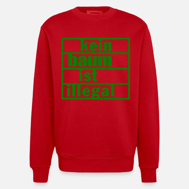 Kein baum ist illegal - Heavyweight Oversized Organic Crew Neck Made in EU - Rot