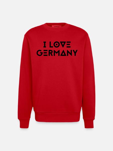 I LOVE GERMANY - Heavyweight Oversized Organic Crew Neck Made in EU - red
