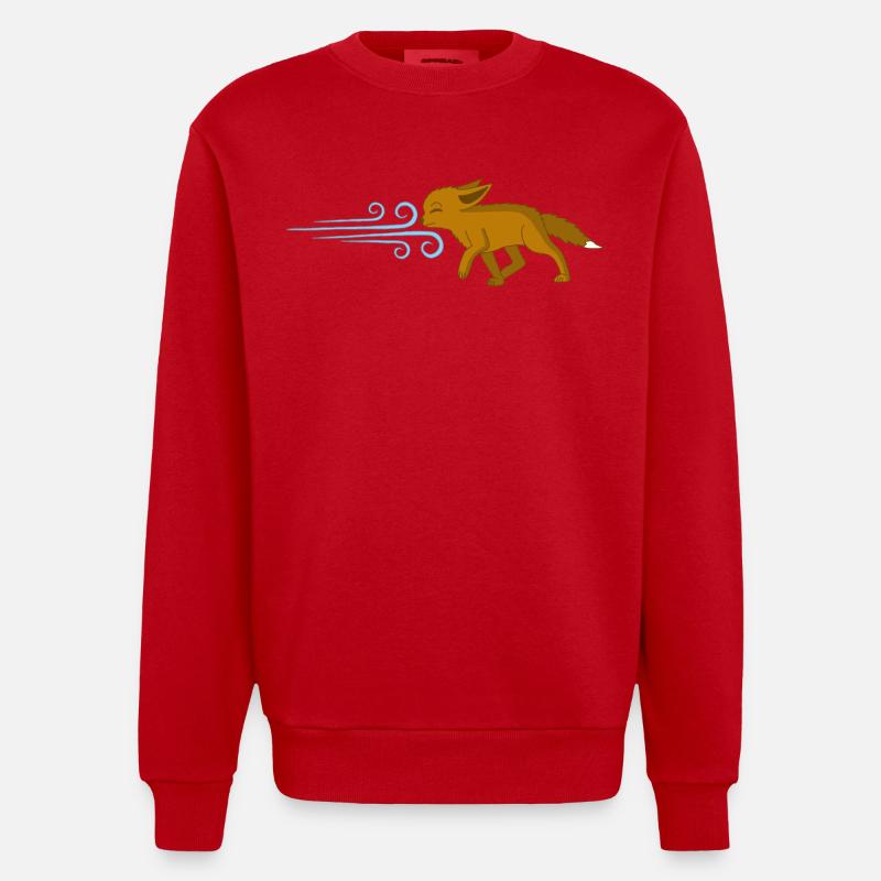 Le renard et le vent - Sweat bio épais oversize fabriqué en UE - rouge