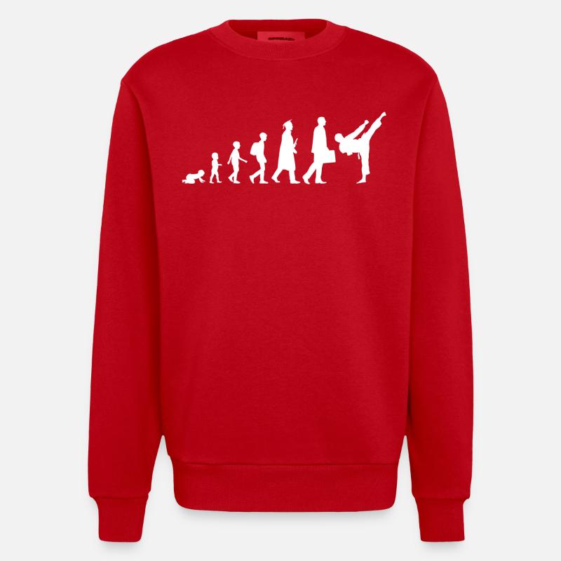 Kind zu Karateka Evolution - Heavyweight Oversized Organic Crew Neck Made in EU - Rot