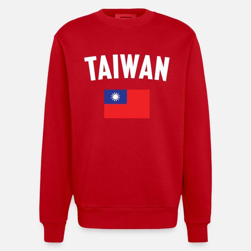 Drapeau de Taïwan - Sweat bio épais oversize fabriqué en UE - rouge