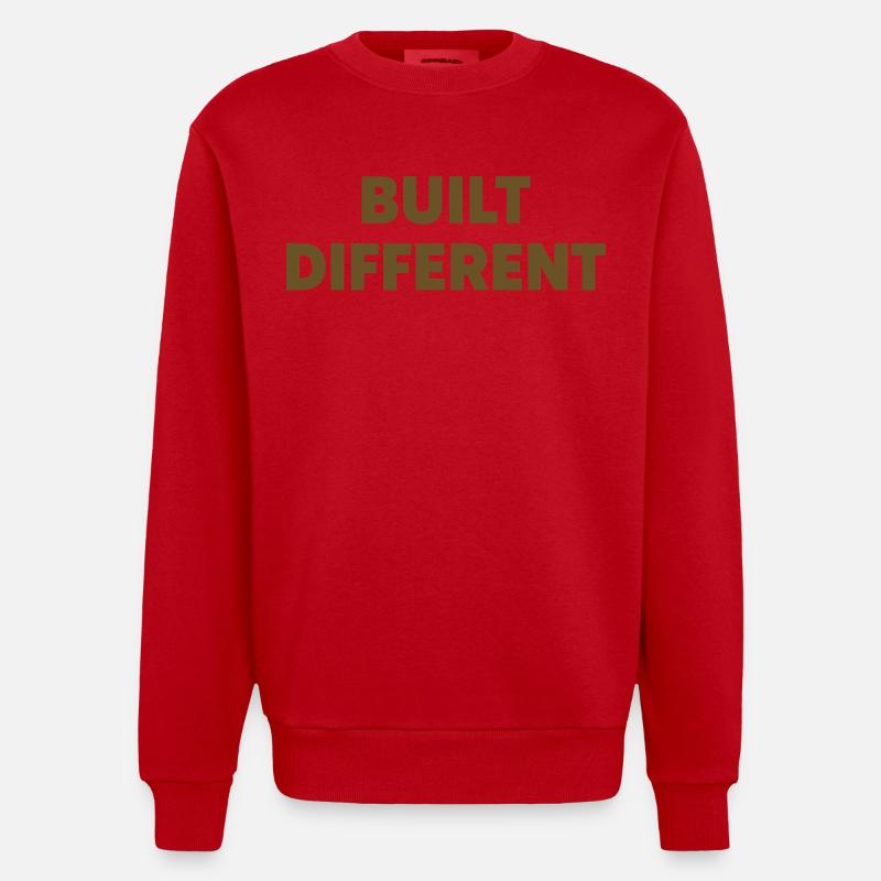 Typographie d’affirmation différente construite - Sweat bio épais oversize fabriqué en UE - rouge