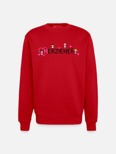 Erzieher Herz Herzieher  - Heavyweight Oversized Organic Crew Neck Made in EU - Rot