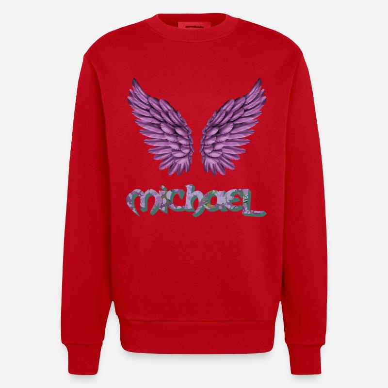archange michael e 230 - Sweat bio épais oversize fabriqué en UE - rouge