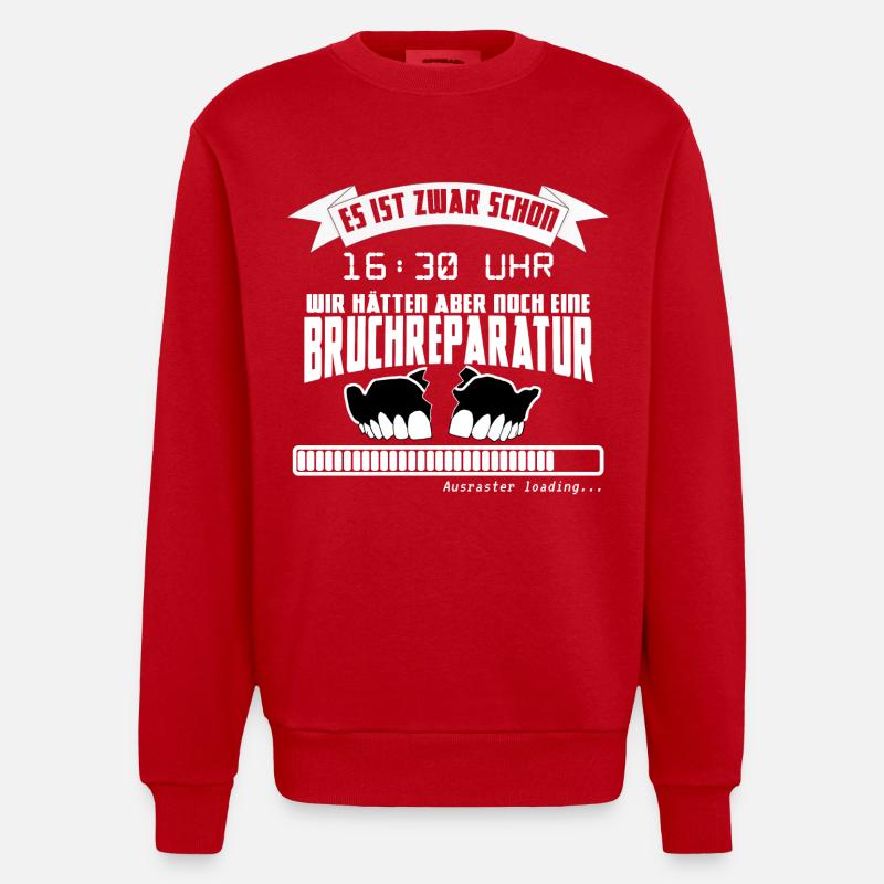 Zahntechnik Ausraster - Heavyweight Oversized Organic Crew Neck Made in EU - Rot