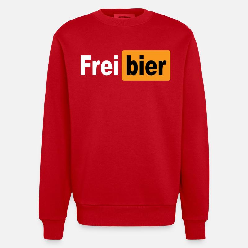 FREIBIER - Heavyweight Oversized Organic Crew Neck Made in EU - Rot