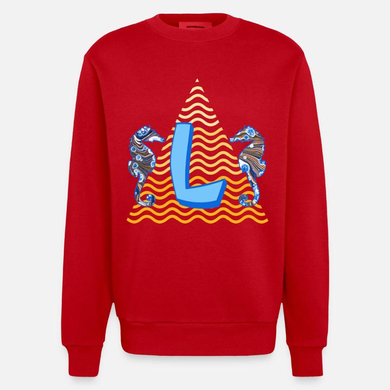 Hippocampe E 262 l - Sweat bio épais oversize fabriqué en UE - rouge