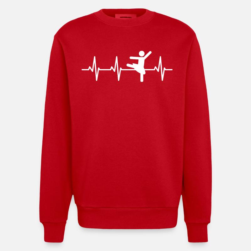 Cardiogramme de danseuse de ballet - Sweat bio épais oversize fabriqué en UE - rouge