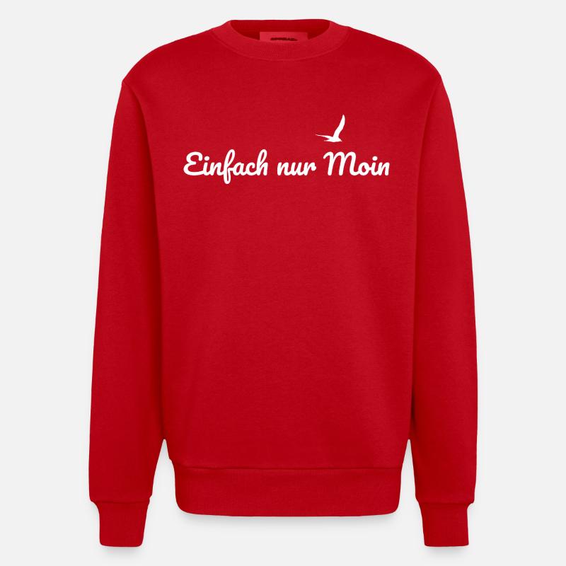 Just Moin - Conception maritime - Sweat bio épais oversize fabriqué en UE - rouge