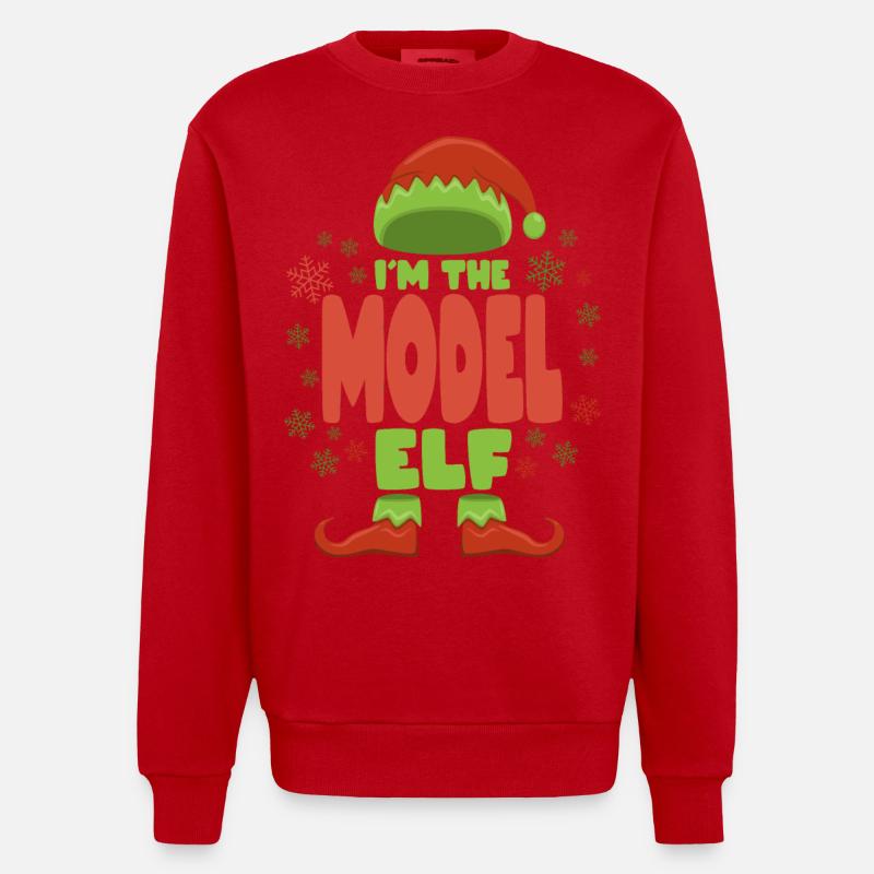 Model Weihnachtself - Heavyweight Oversized Organic Crew Neck Made in EU - Rot