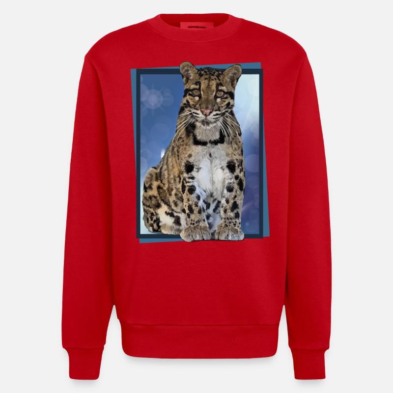 Panthère nébuleuse - Sweat bio épais oversize fabriqué en UE - rouge