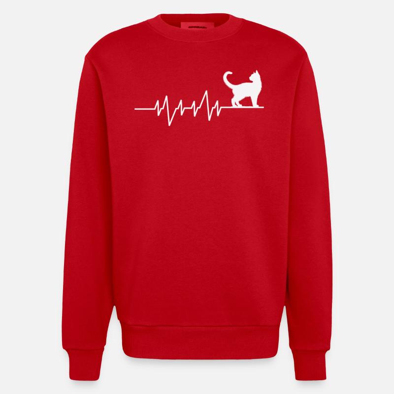 J’adore les chats - Sweat bio épais oversize fabriqué en UE - rouge