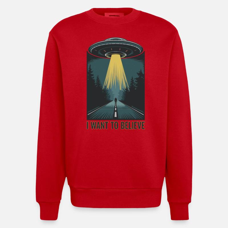 Je veux croire - Sweat bio épais oversize fabriqué en UE - rouge