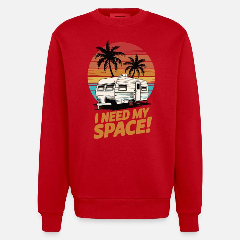 J’ai besoin de mon camping-car spatial - Sweat bio épais oversize fabriqué en UE - rouge