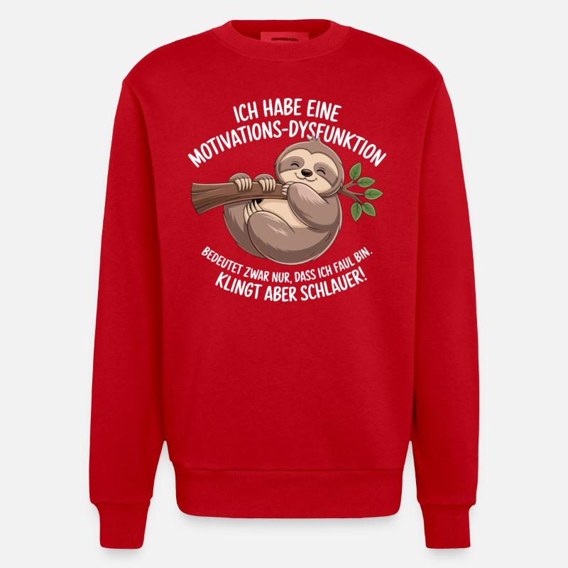 Ich habe eine Motivations-Dysfunktion - Heavyweight Oversized Organic Crew Neck Made in EU - Rot