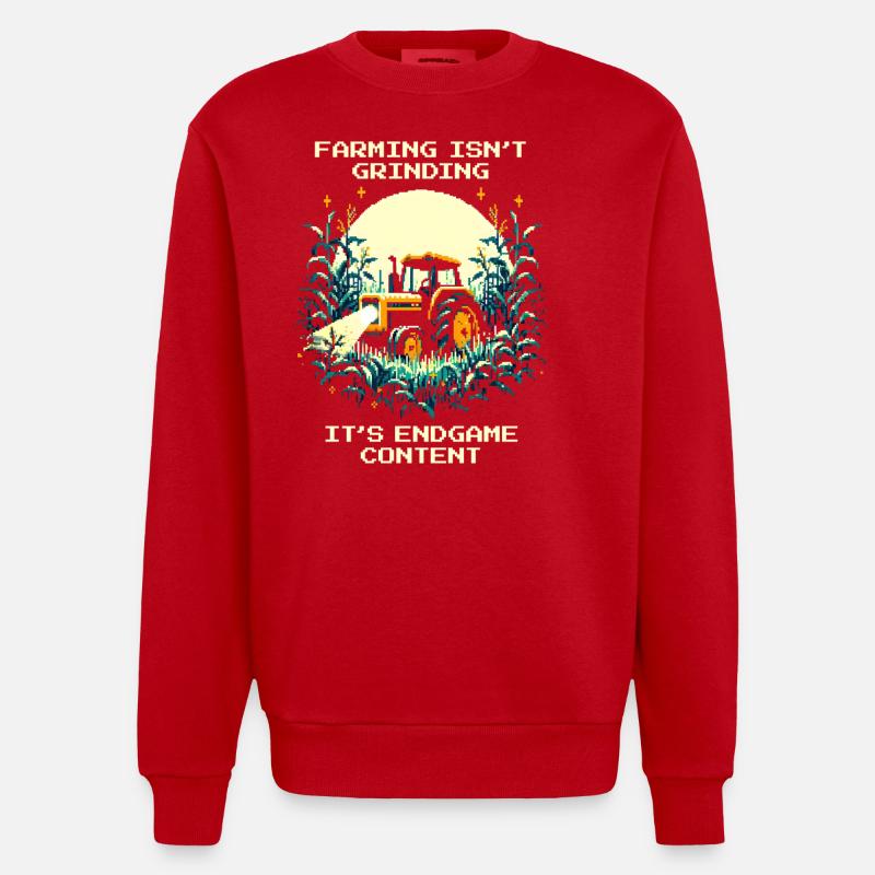 Landwirtschaft = Endgame | Kein Tutorial-Modus - Heavyweight Oversized Organic Crew Neck Made in EU - Rot
