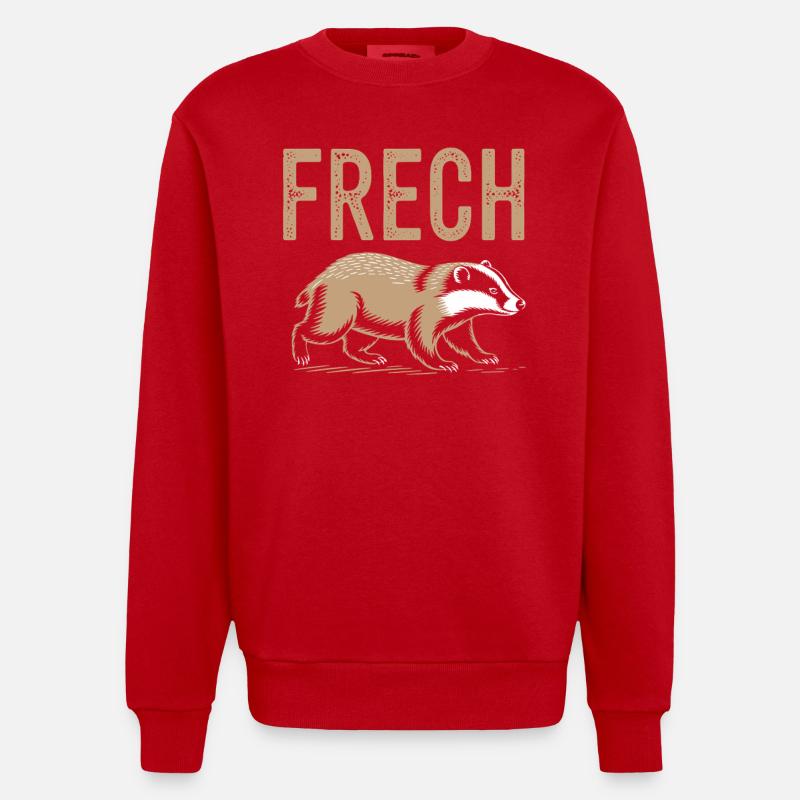 Frechdachs - Heavyweight Oversized Organic Crew Neck Made in EU - Rot