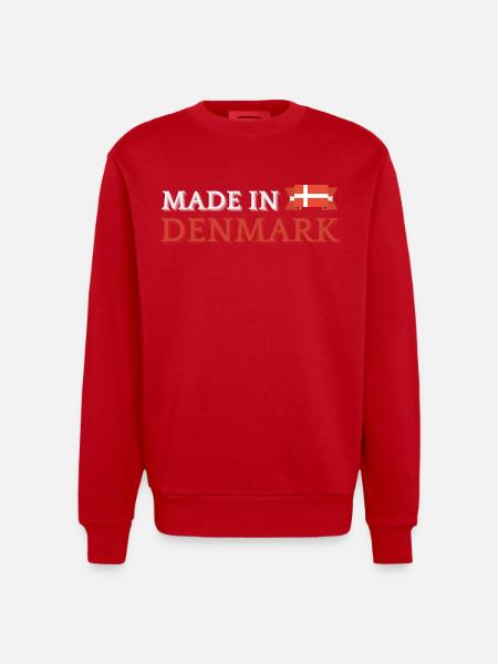 Made in Denmark, Danish pride - Heavyweight Oversized Organic Crew Neck Made in EU - red