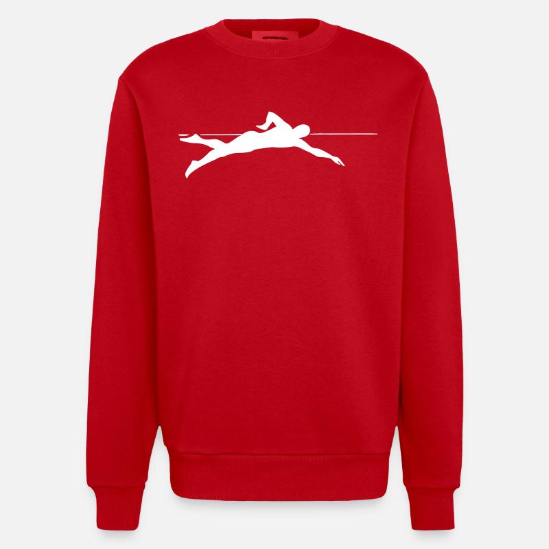 Dynamic Sprinter Line Graphics - Heavyweight Oversized Organic Crew Neck Made in EU - red
