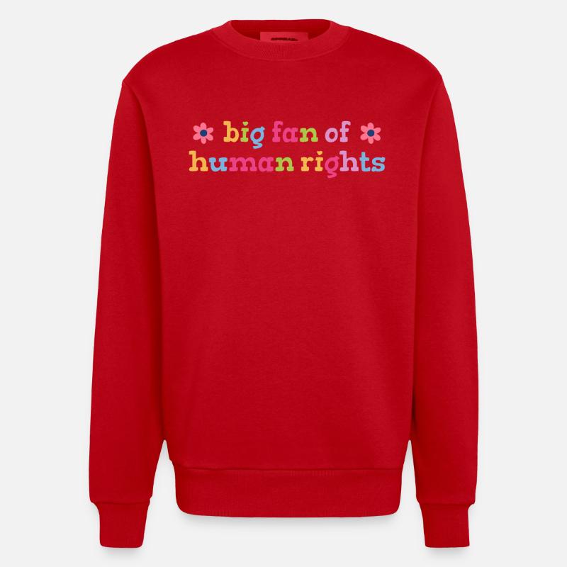 Großer Fan der Menschenrechte Statement - Heavyweight Oversized Organic Crew Neck Made in EU - Rot