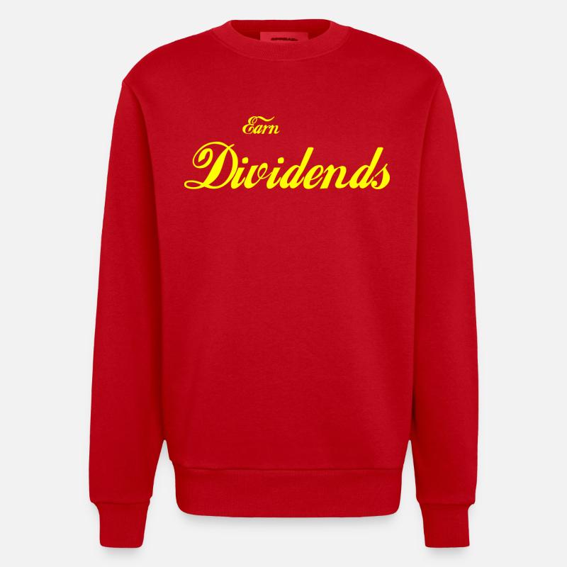 Earn Dividends (dividendes) jaune - Sweat bio épais oversize fabriqué en UE - rouge