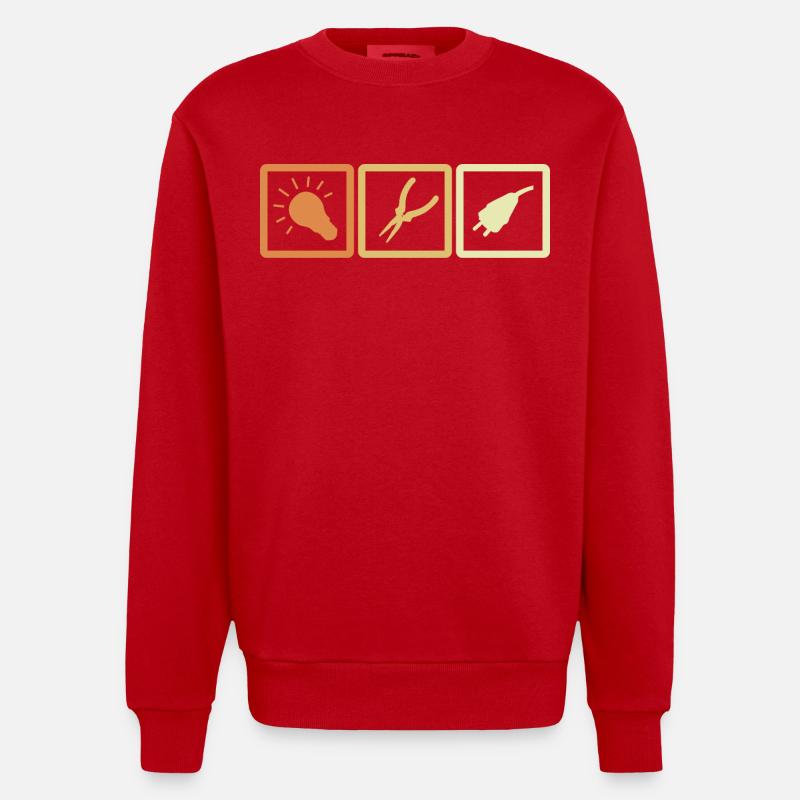 Elektriker Tools - Heavyweight Oversized Organic Crew Neck Made in EU - Rot