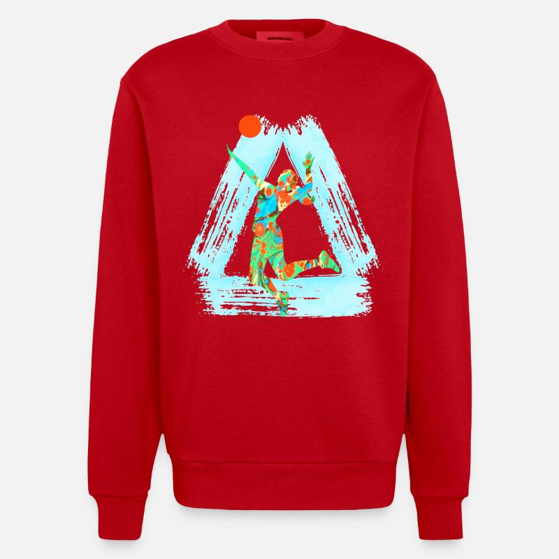volleyball player e 4 - Heavyweight Oversized Organic Crew Neck Made in EU - red