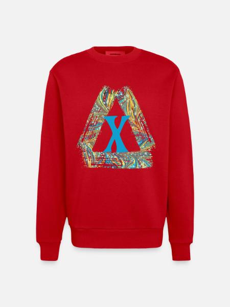 E 201 x - Sweat bio épais oversize fabriqué en UE - rouge