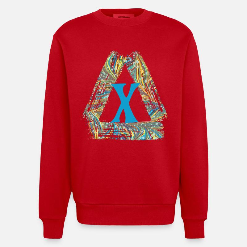 E 201 x - Heavyweight Oversized Organic Crew Neck Made in EU - red