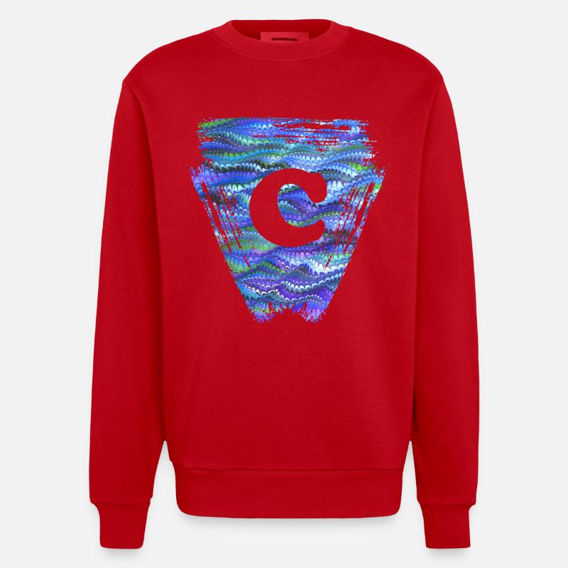 Triangle E 103 C - Sweat bio épais oversize fabriqué en UE - rouge