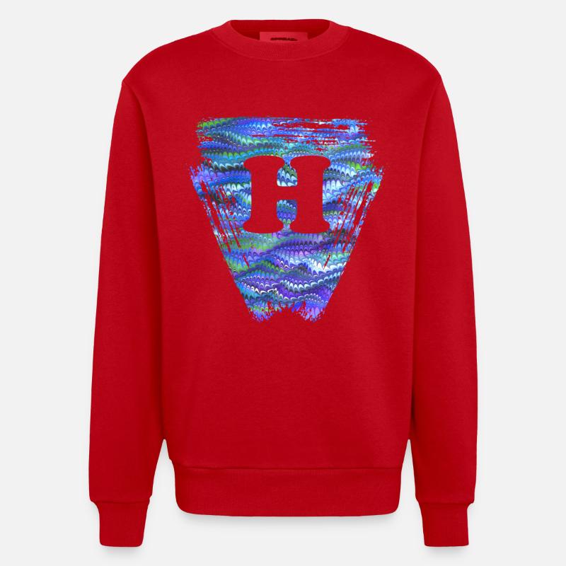 Triangle E 103 h - Heavyweight Oversized Organic Crew Neck Made in EU - red