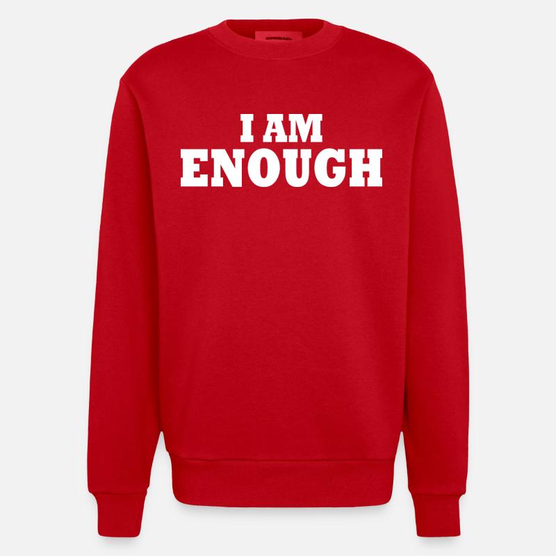 I am enough - Sweat bio épais oversize fabriqué en UE - rouge