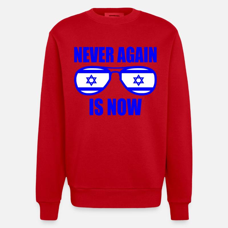 Never again is now - Sweat bio épais oversize fabriqué en UE - rouge