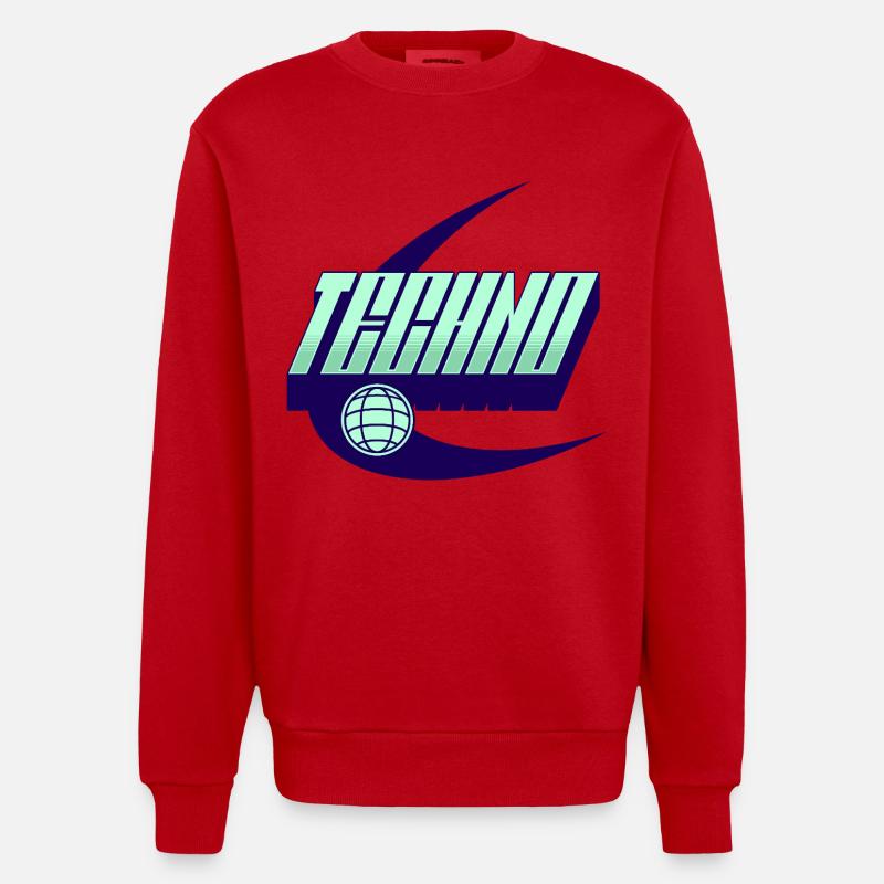 Techno - Sweat bio épais oversize fabriqué en UE - rouge