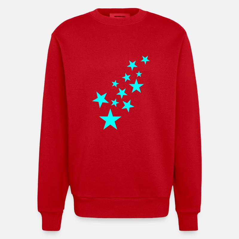 Stern Sternchen Muster Symbol - Heavyweight Oversized Organic Crew Neck Made in EU - Rot