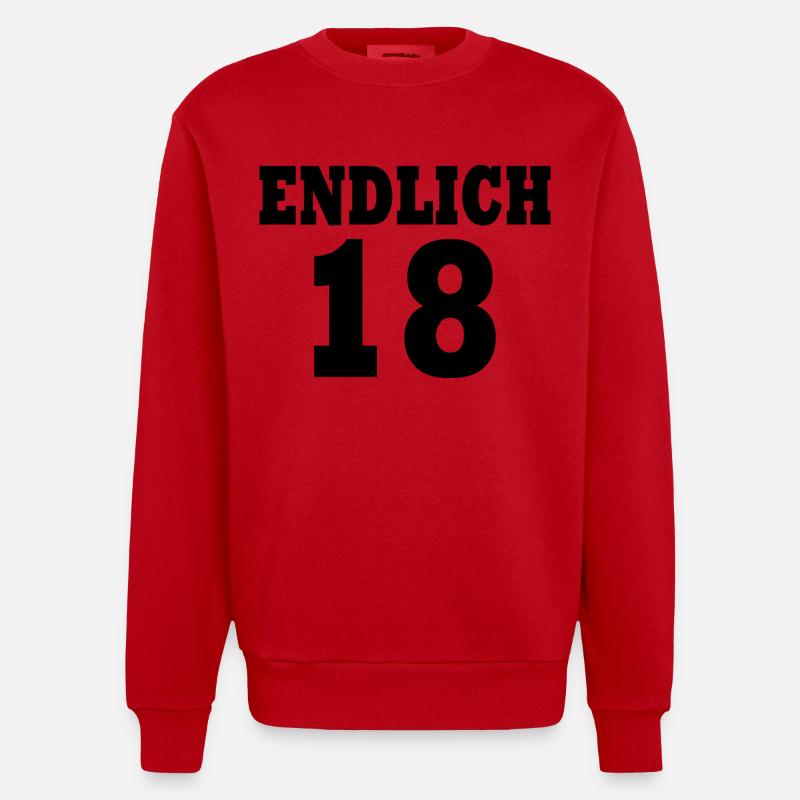 Endlich 18 - Heavyweight Oversized Organic Crew Neck Made in EU - Rot