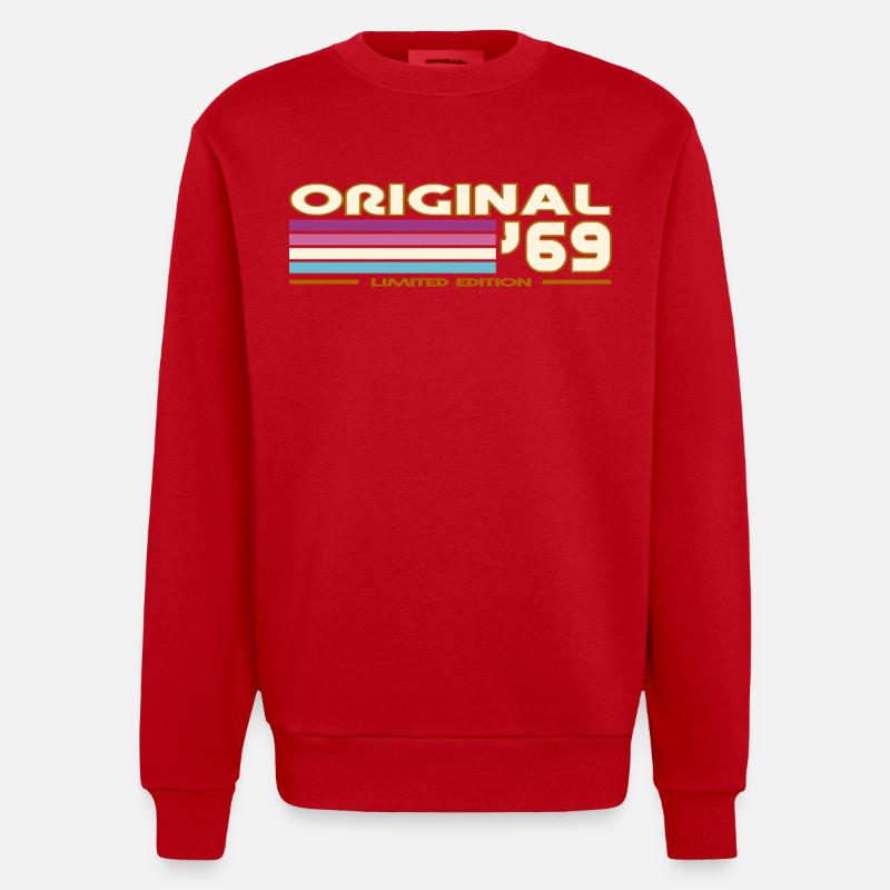 1969 - Sweat bio épais oversize fabriqué en UE - rouge