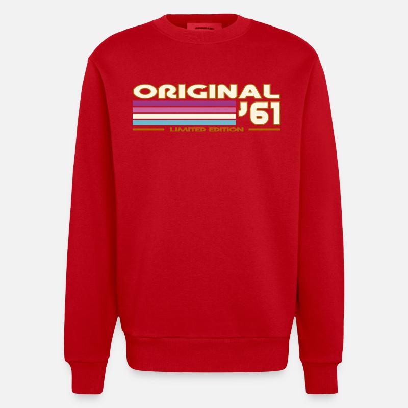 1961 - Sweat bio épais oversize fabriqué en UE - rouge