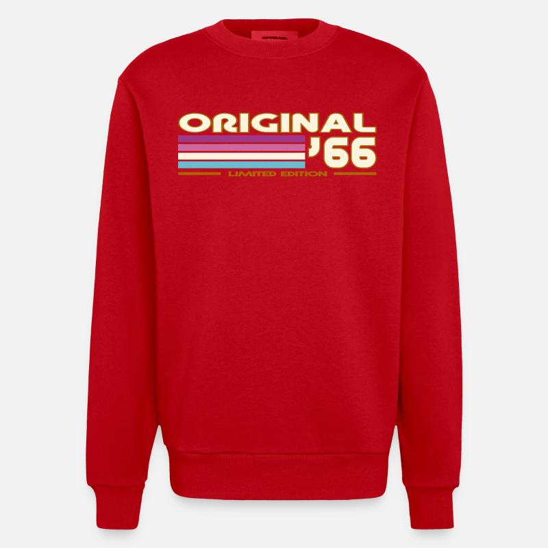 1966 - Sweat bio épais oversize fabriqué en UE - rouge