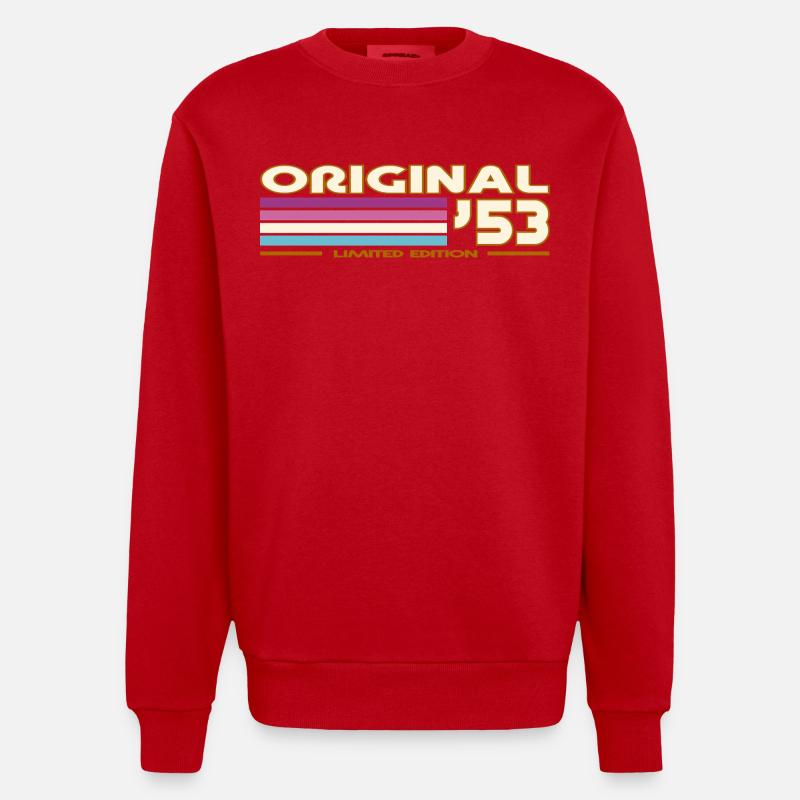 1953 - Heavyweight Oversized Organic Crew Neck Made in EU - red